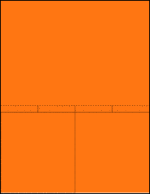 Sheet of 8.5" x 6" Custom Fluorescent Orange labels