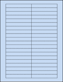 Sheet of 3.5" x 0.5" Pastel Blue labels