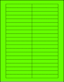 Sheet of 3.5" x 0.5" Fluorescent Green labels