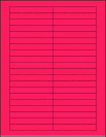 Sheet of 3.5" x 0.5" Fluorescent Pink labels