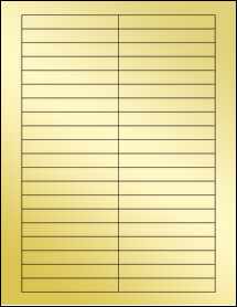 Sheet of 3.5" x 0.5" Gold Foil Laser labels