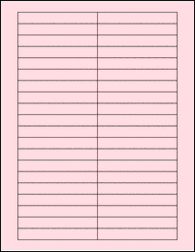 Sheet of 3.5" x 0.5" Pastel Pink labels