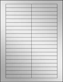 Sheet of 3.5" x 0.5" Silver Foil Inkjet labels