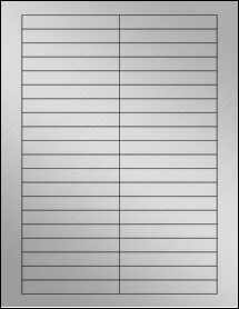 Sheet of 3.5" x 0.5" Weatherproof Silver Polyester Laser labels