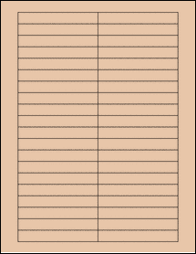 Sheet of 3.5" x 0.5" Light Tan labels
