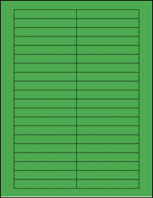 Sheet of 3.5" x 0.5" True Green labels