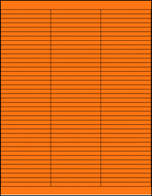 Sheet of 2.8" x 0.25" Fluorescent Orange labels