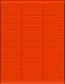 Sheet of 2.8" x 0.25" Fluorescent Red labels