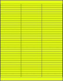 Sheet of 2.8" x 0.25" Fluorescent Yellow labels