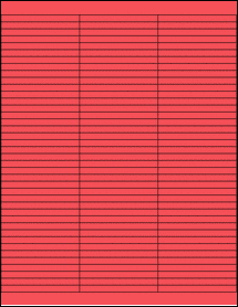 Sheet of 2.8" x 0.25" True Red labels