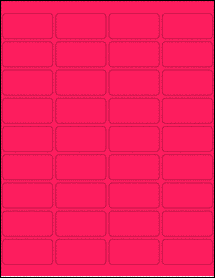 Sheet of 2" x 1" Fluorescent Pink labels