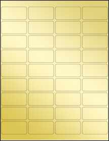 Sheet of 2" x 1" Gold Foil Inkjet labels