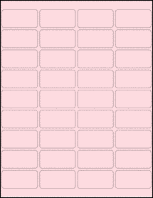 Sheet of 2" x 1" Pastel Pink labels