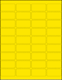Sheet of 2" x 1" True Yellow labels