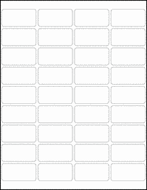 Sheet of 2" x 1" Removable White Matte labels