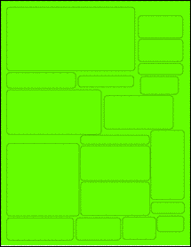 Sheet of Various Custom Fluorescent Green labels