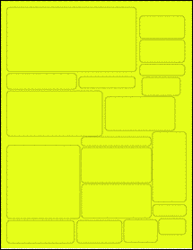 Sheet of Various Custom Fluorescent Yellow labels