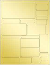 Sheet of Various Custom Gold Foil Laser labels