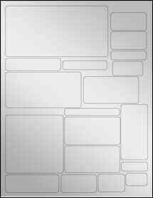 Sheet of Various Custom Silver Foil Inkjet labels