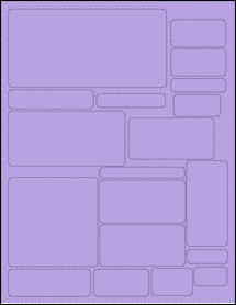 Sheet of Various Custom True Purple labels