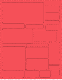Sheet of Various Custom True Red labels
