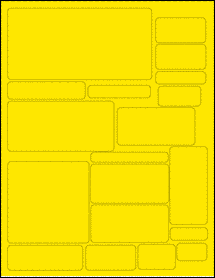 Sheet of Various Custom True Yellow labels