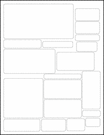 Sheet of Various Custom Standard White Matte labels