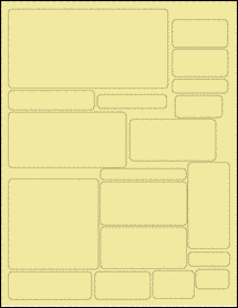 Sheet of Various Custom Pastel Yellow labels