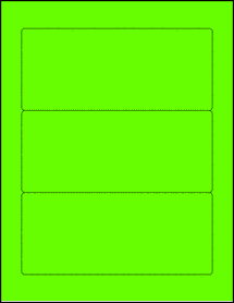 Sheet of 7" x 3" Fluorescent Green labels