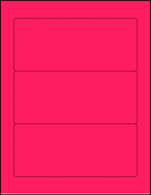 Sheet of 7" x 3" Fluorescent Pink labels