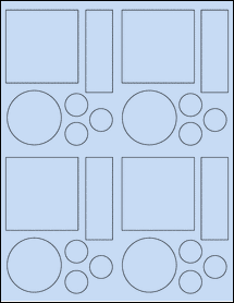 Sheet of 2.6528" x 2.6667" Pastel Blue labels