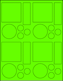 Sheet of 2.6528" x 2.6667" Fluorescent Green labels