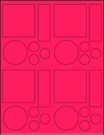 Sheet of 2.6528" x 2.6667" Fluorescent Pink labels