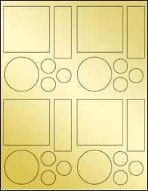 Sheet of 2.6528" x 2.6667" Gold Foil Inkjet labels