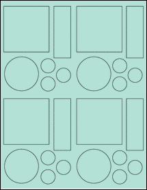 Sheet of 2.6528" x 2.6667" Pastel Green labels