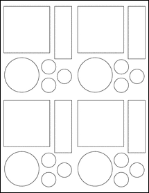 Sheet of 2.6528" x 2.6667" Weatherproof Polyester Laser labels