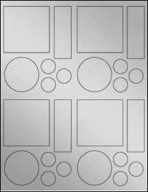 Sheet of 2.6528" x 2.6667" Weatherproof Silver Polyester Laser labels