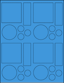 Sheet of 2.6528" x 2.6667" True Blue labels