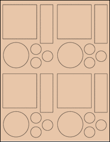 Sheet of 2.6528" x 2.6667" Light Tan labels