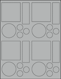 Sheet of 2.6528" x 2.6667" True Gray labels