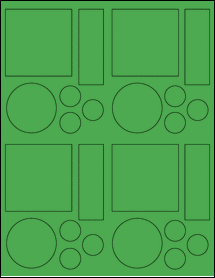 Sheet of 2.6528" x 2.6667" True Green labels