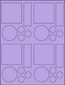 Sheet of 2.6528" x 2.6667" True Purple labels