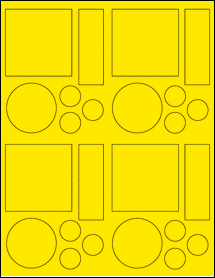 Sheet of 2.6528" x 2.6667" True Yellow labels