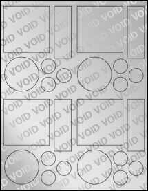 Sheet of 2.6528" x 2.6667" Void Silver Polyester labels