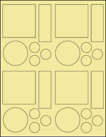 Sheet of 2.6528" x 2.6667" Pastel Yellow labels