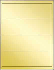 Sheet of 8" x 2.5" Gold Foil Inkjet labels