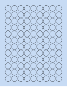 Sheet of 0.75" Circle Pastel Blue labels