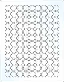 Sheet of 0.75" Circle Clear Gloss Laser labels