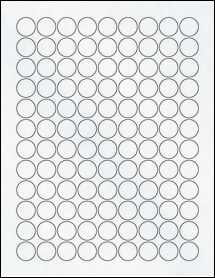 Sheet of 0.75" Circle Clear Matte Laser labels