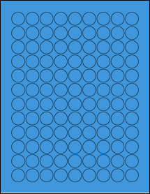 Sheet of 0.75" Circle True Blue labels